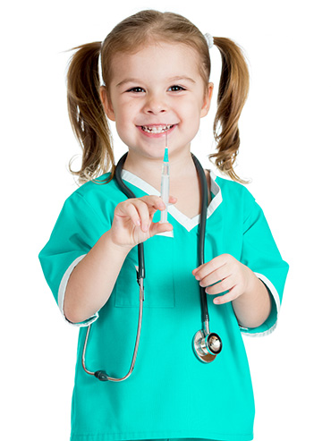 Kind mit Arztkittel